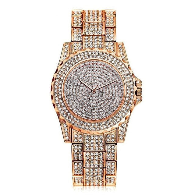 diamanten quartz horloge