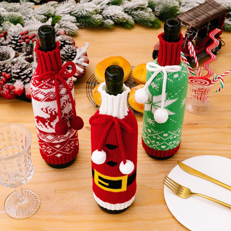 Weihnachtliche Weinflaschendekoration