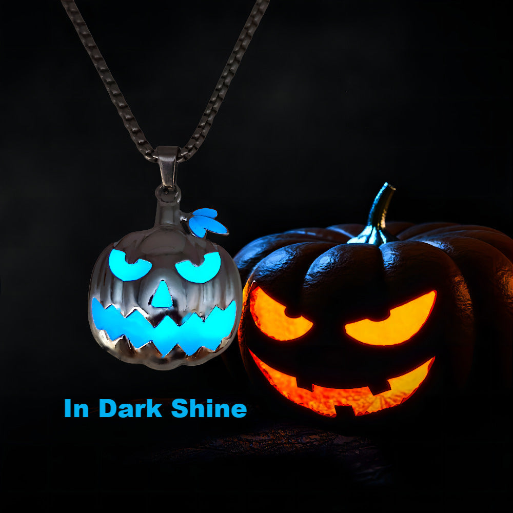 Halskette mit Halloween-Geister-Kürbis-Anhänger