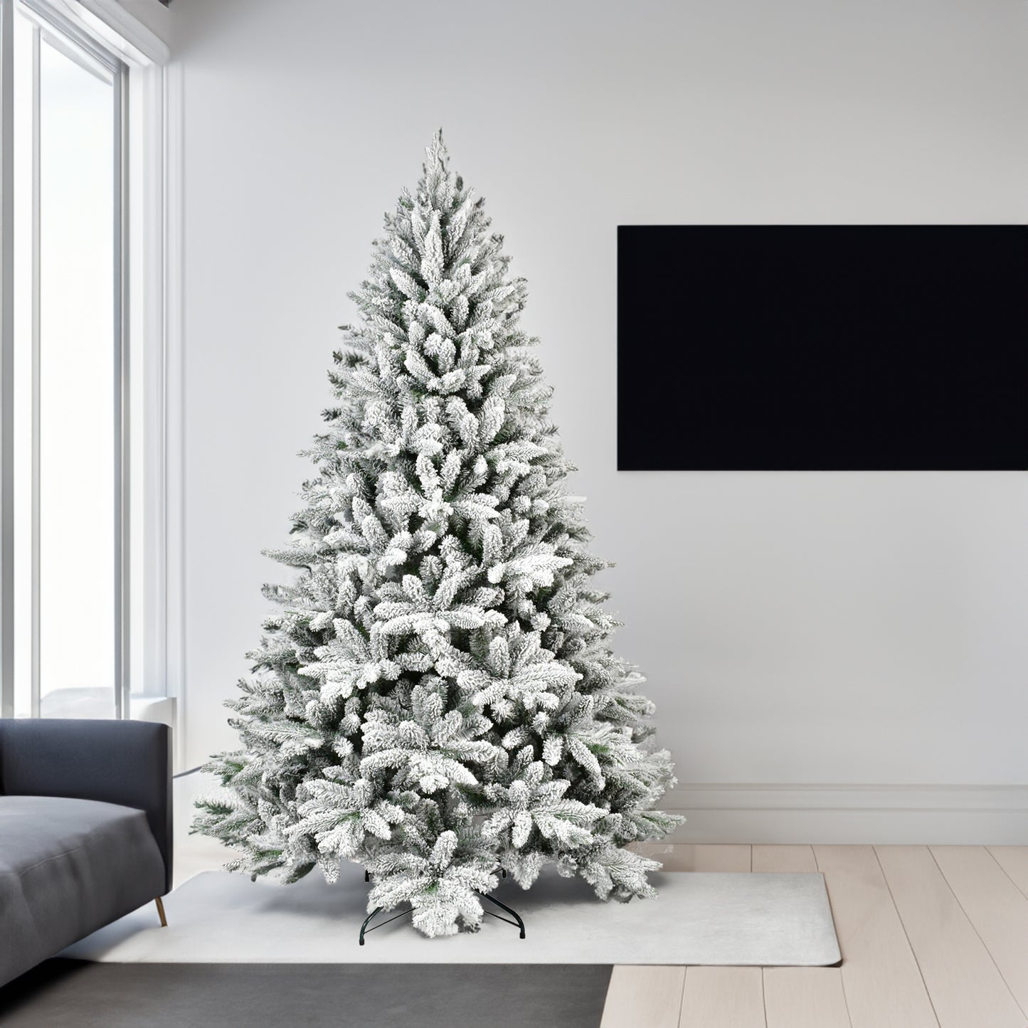 kerstboom met sneeuw 183cm