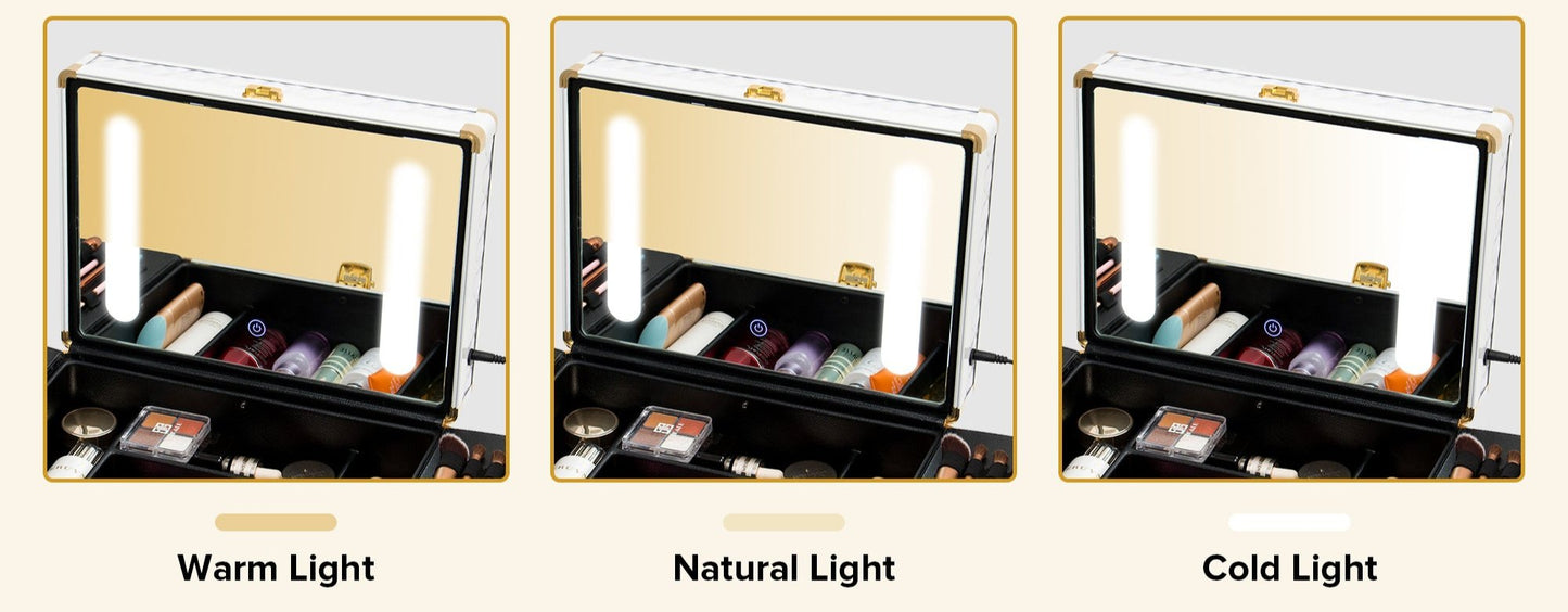 make-up koffer incl spiegel met verlichting