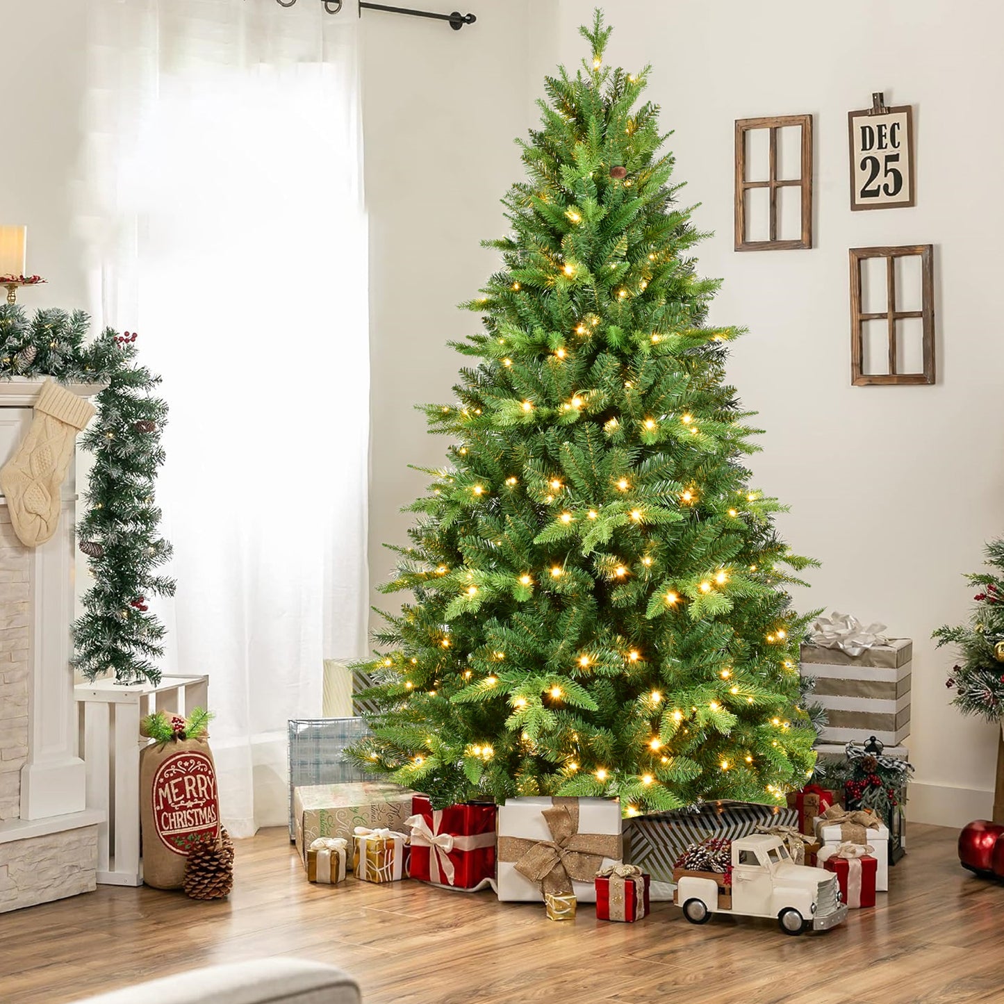 kerstboom met verlichting 183 cm