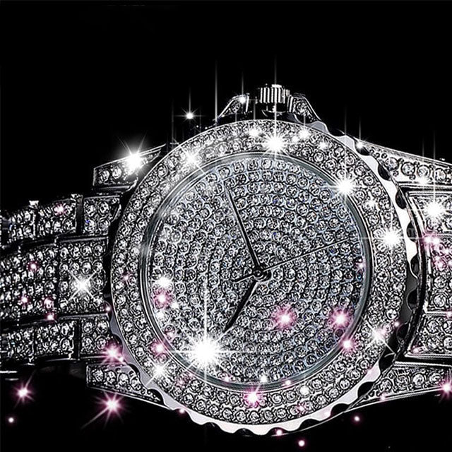 diamanten quartz horloge