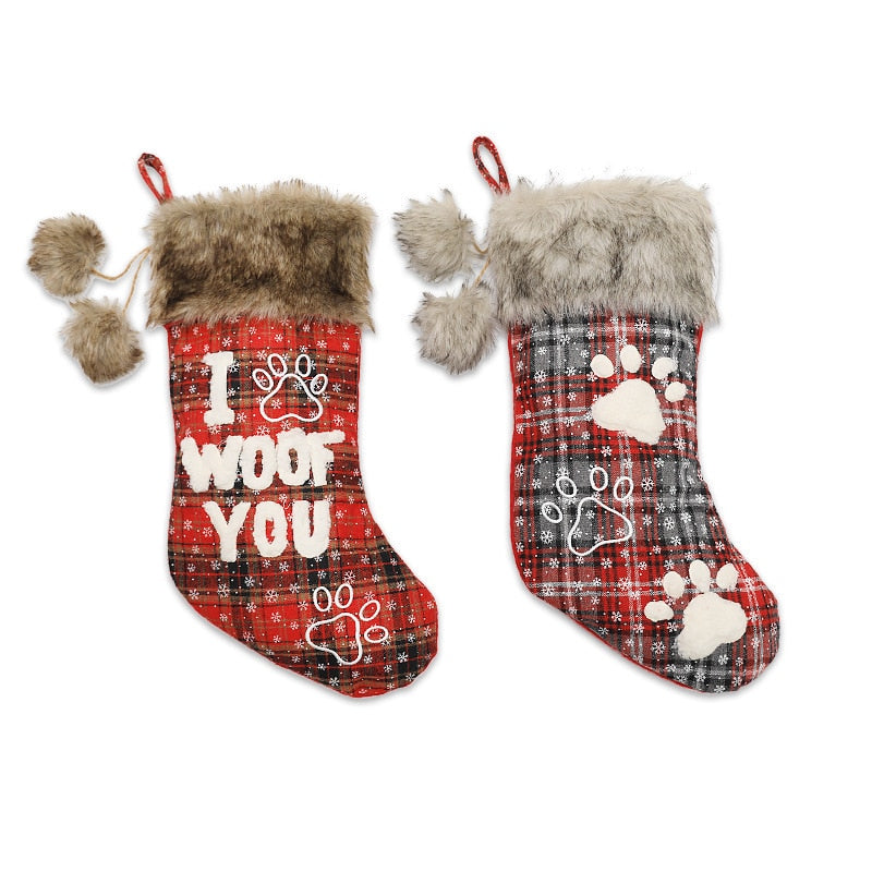 Christmas sock for decoration dog