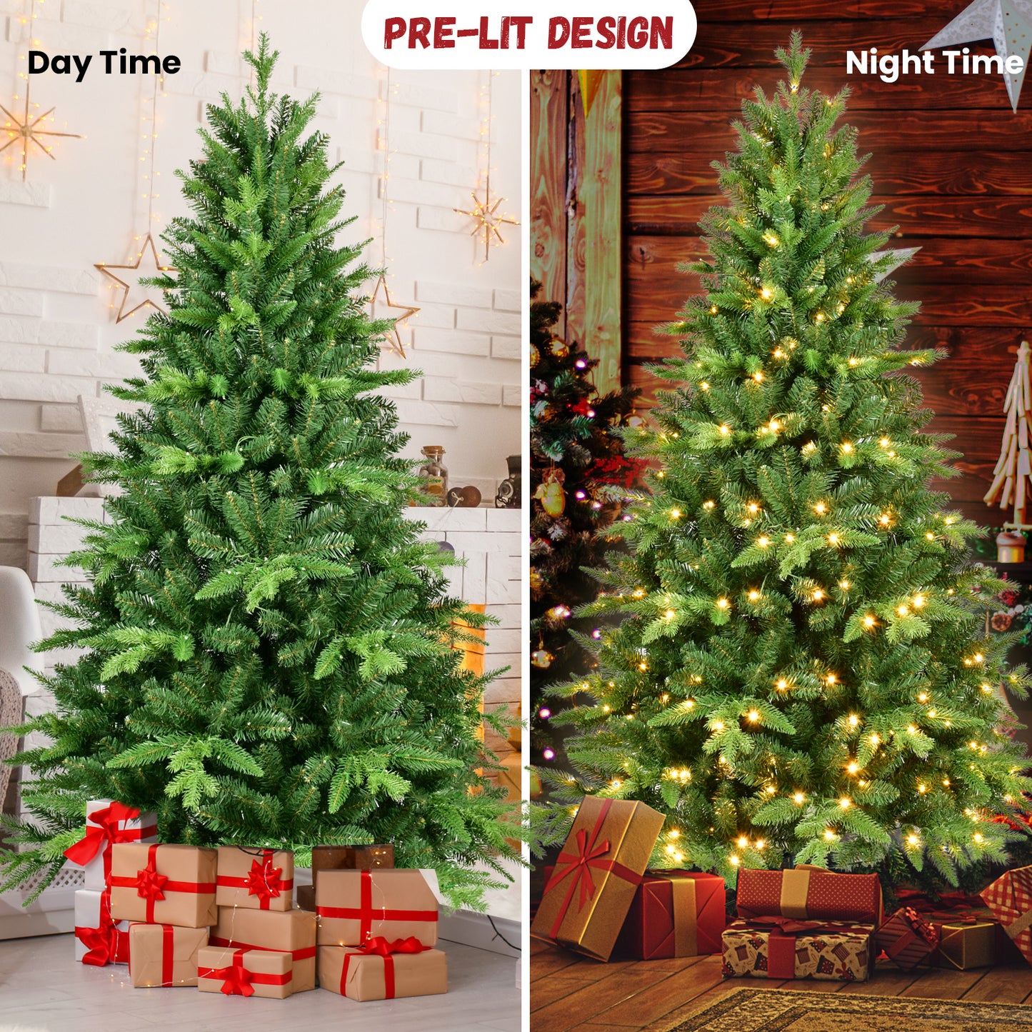 kerstboom met verlichting 183 cm