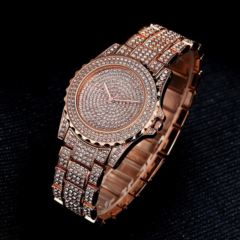 diamanten quartz horloge