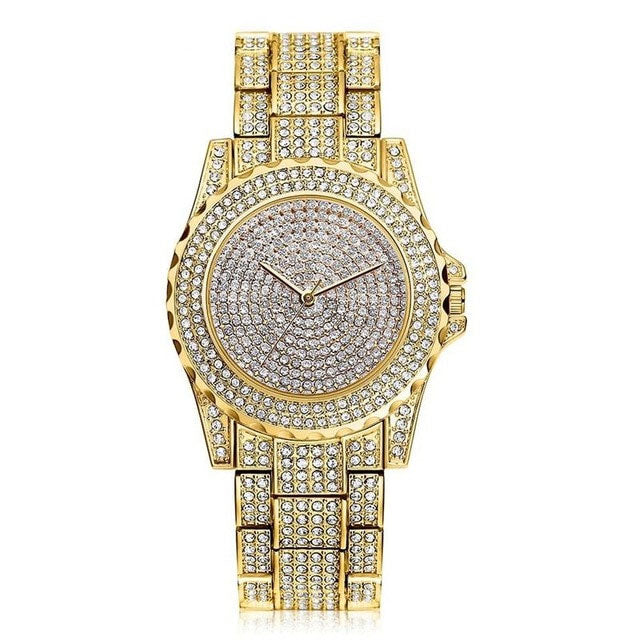 diamanten quartz horloge