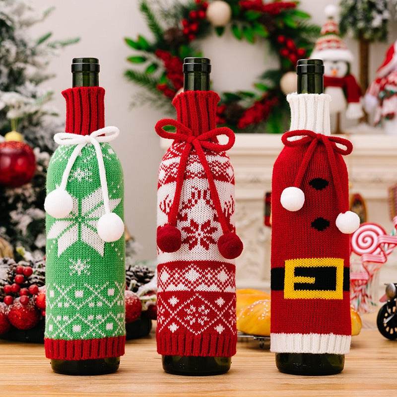 Weihnachtliche Weinflaschendekoration