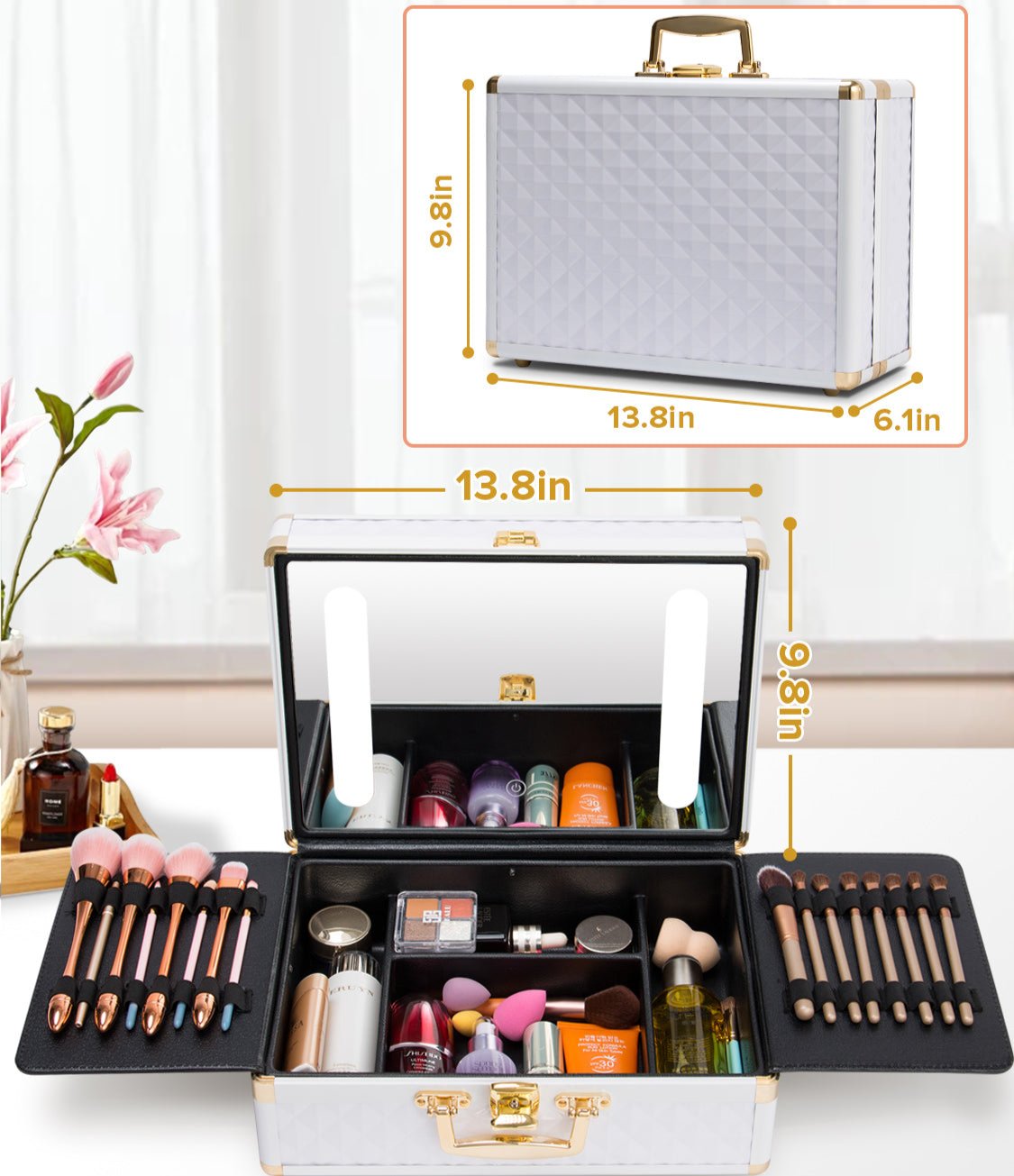 make-up koffer incl spiegel met verlichting