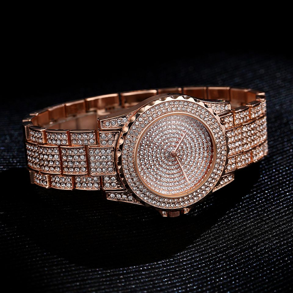 diamanten quartz horloge