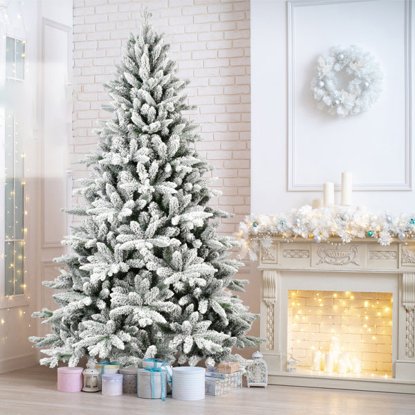 kerstboom met sneeuw 183cm
