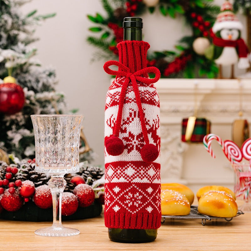 Weihnachtliche Weinflaschendekoration