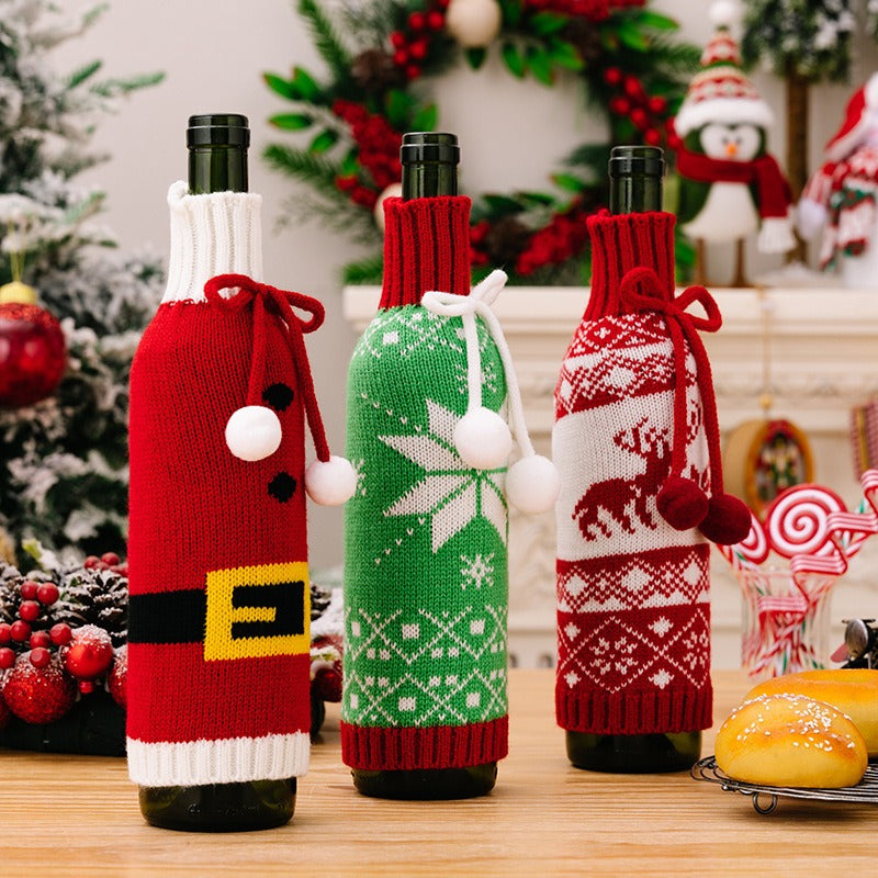 Weihnachtliche Weinflaschendekoration