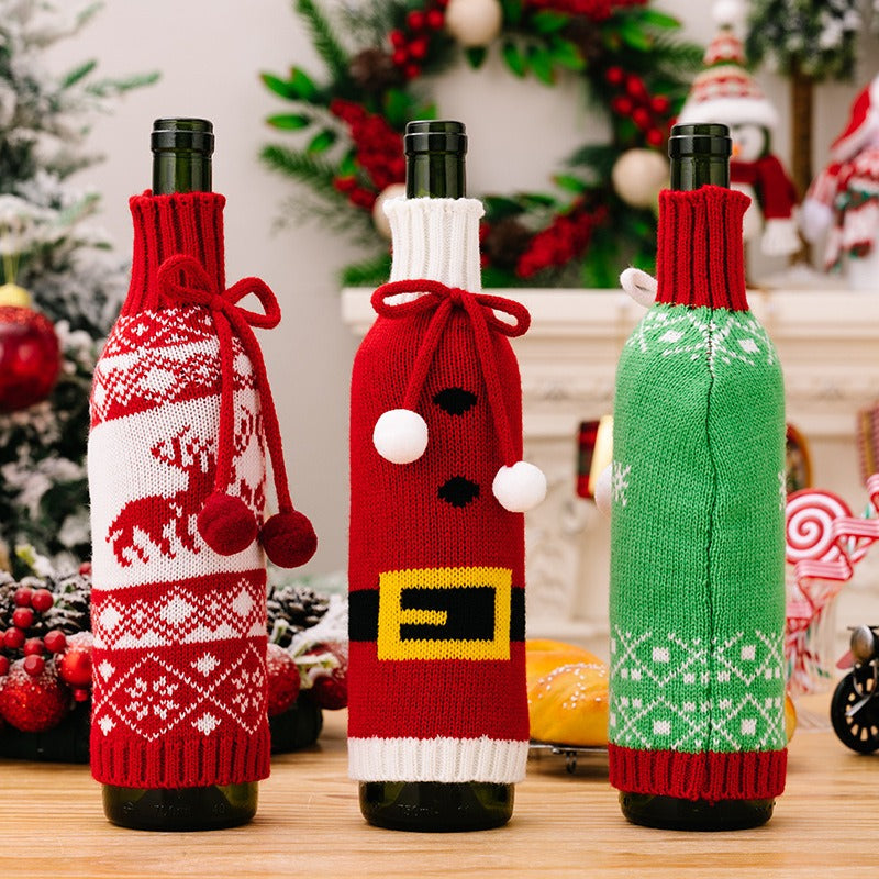 Weihnachtliche Weinflaschendekoration
