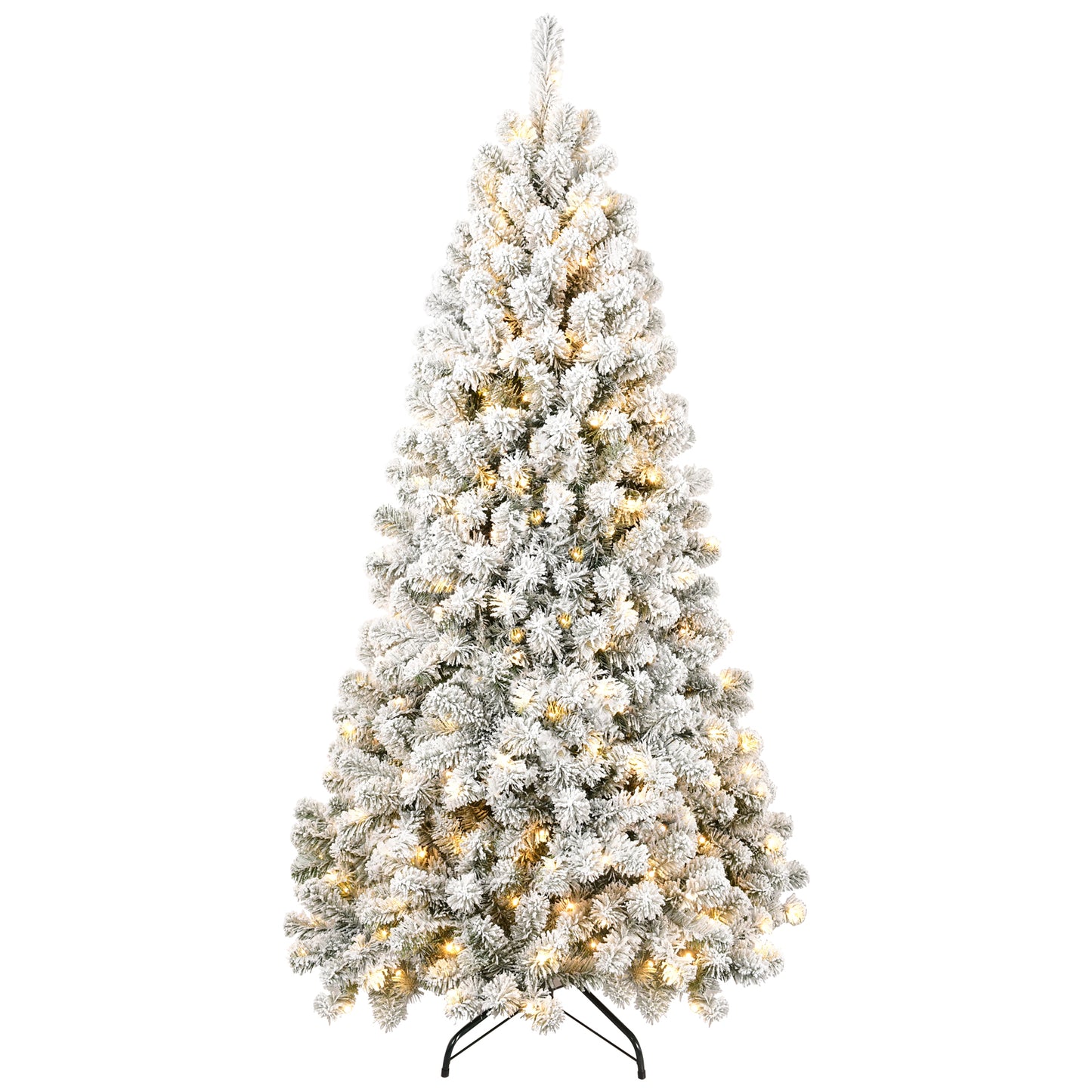 Weihnachtsbaum Schnee und Lichter 214cm