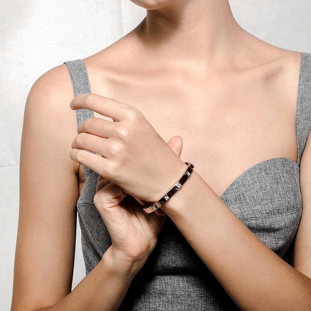 Metalen stenen scharnierende armband