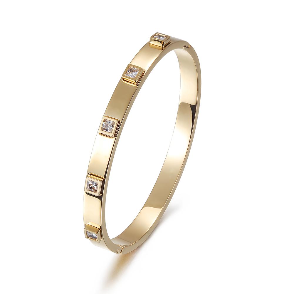 Metalen stenen scharnierende armband