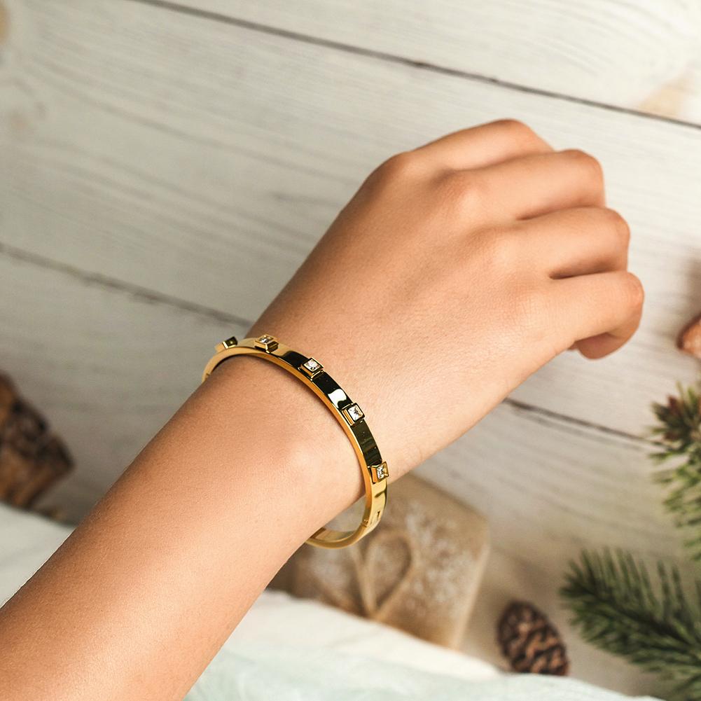 Metalen stenen scharnierende armband
