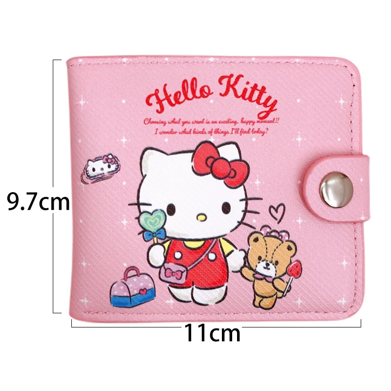 Hello Kitty, Cinnamoroll Kuromi Melody Kawaii portemonnee met knopen