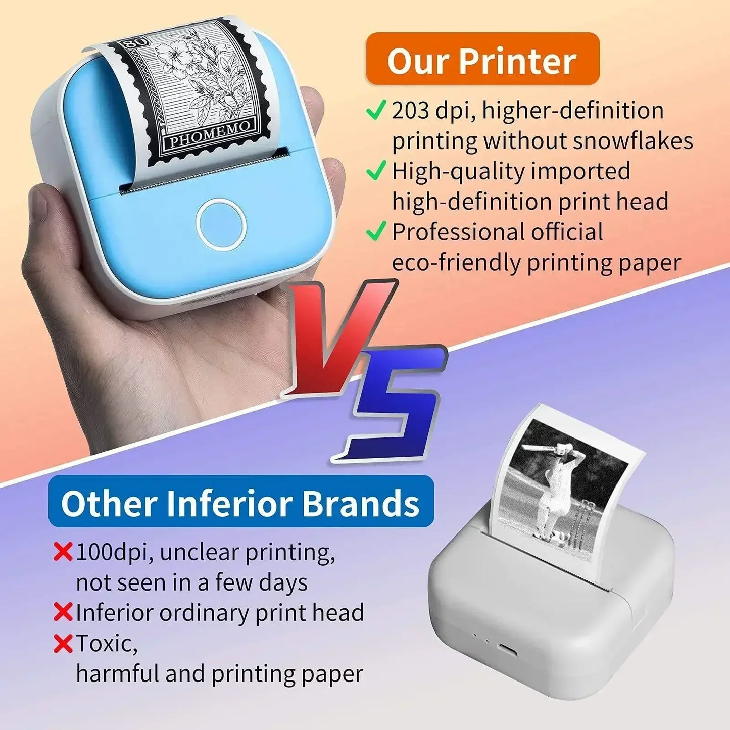 Mini HD Portable Printer