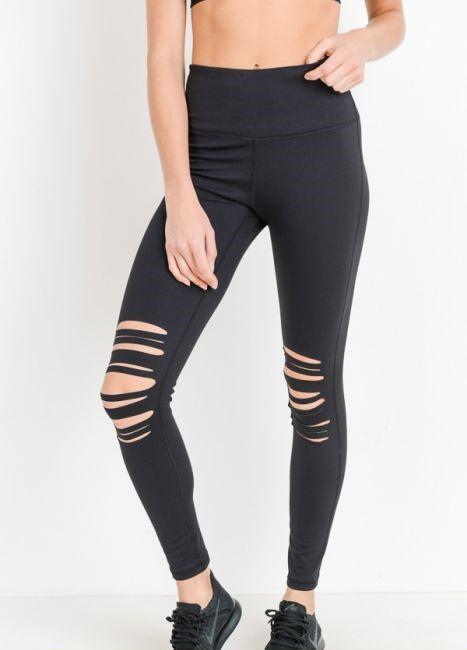 Lasergeschnittene Leggings mit hoher Taille