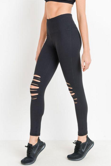 Lasergeschnittene Leggings mit hoher Taille