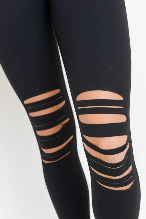 Lasergeschnittene Leggings mit hoher Taille