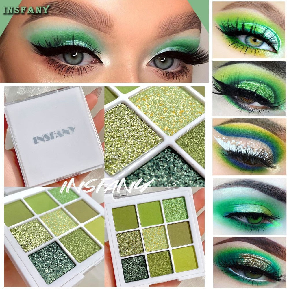 eyeshadow 9 colors green shades