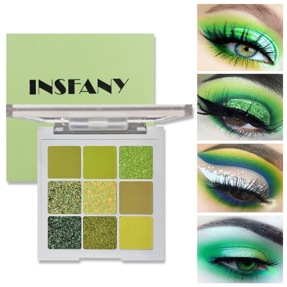 eyeshadow 9 colors green shades