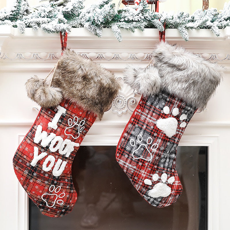 Christmas sock for decoration dog