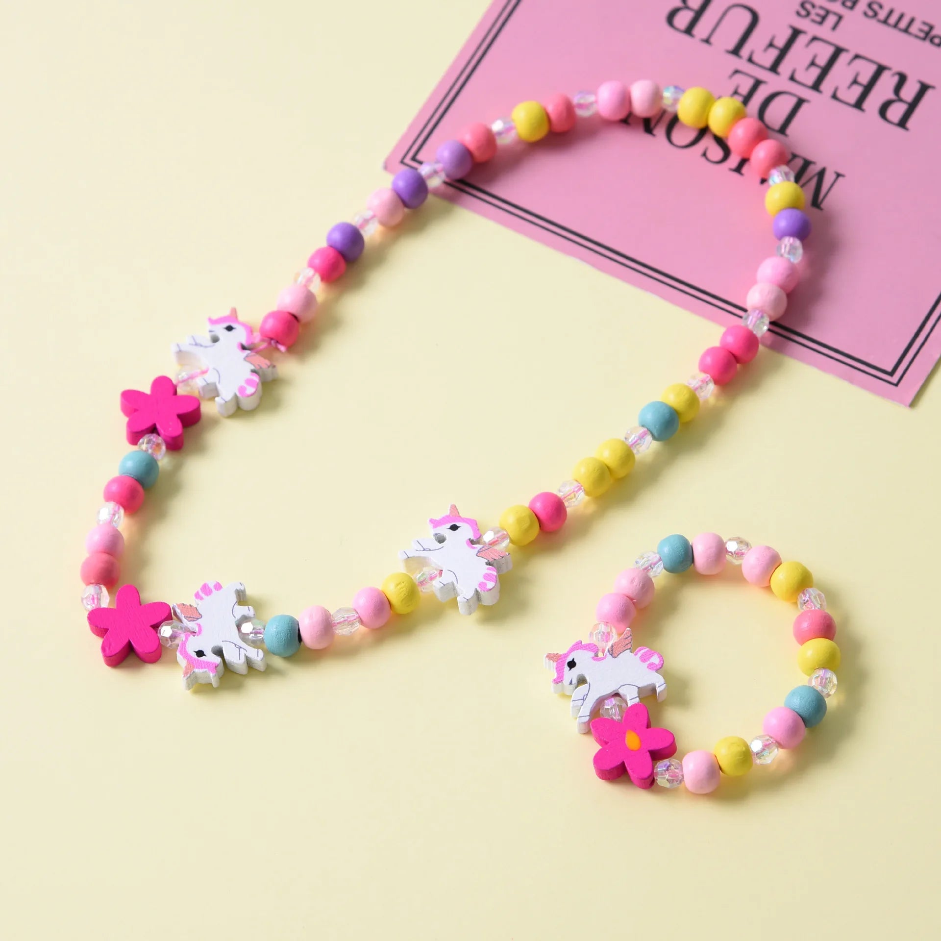 Handmade necklace with unicorn girls