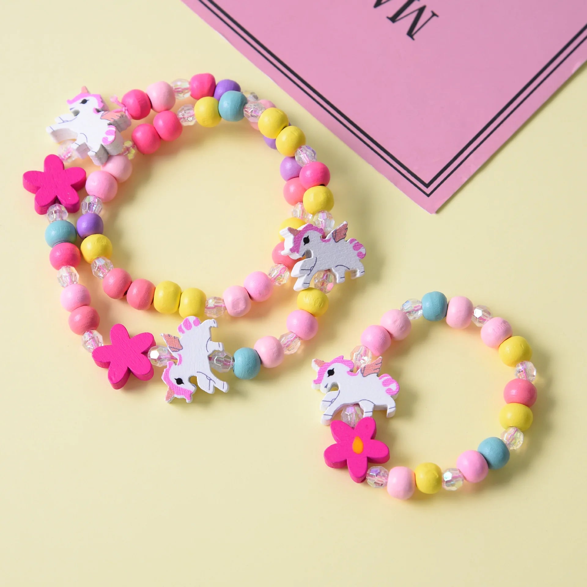 Handmade necklace with unicorn girls