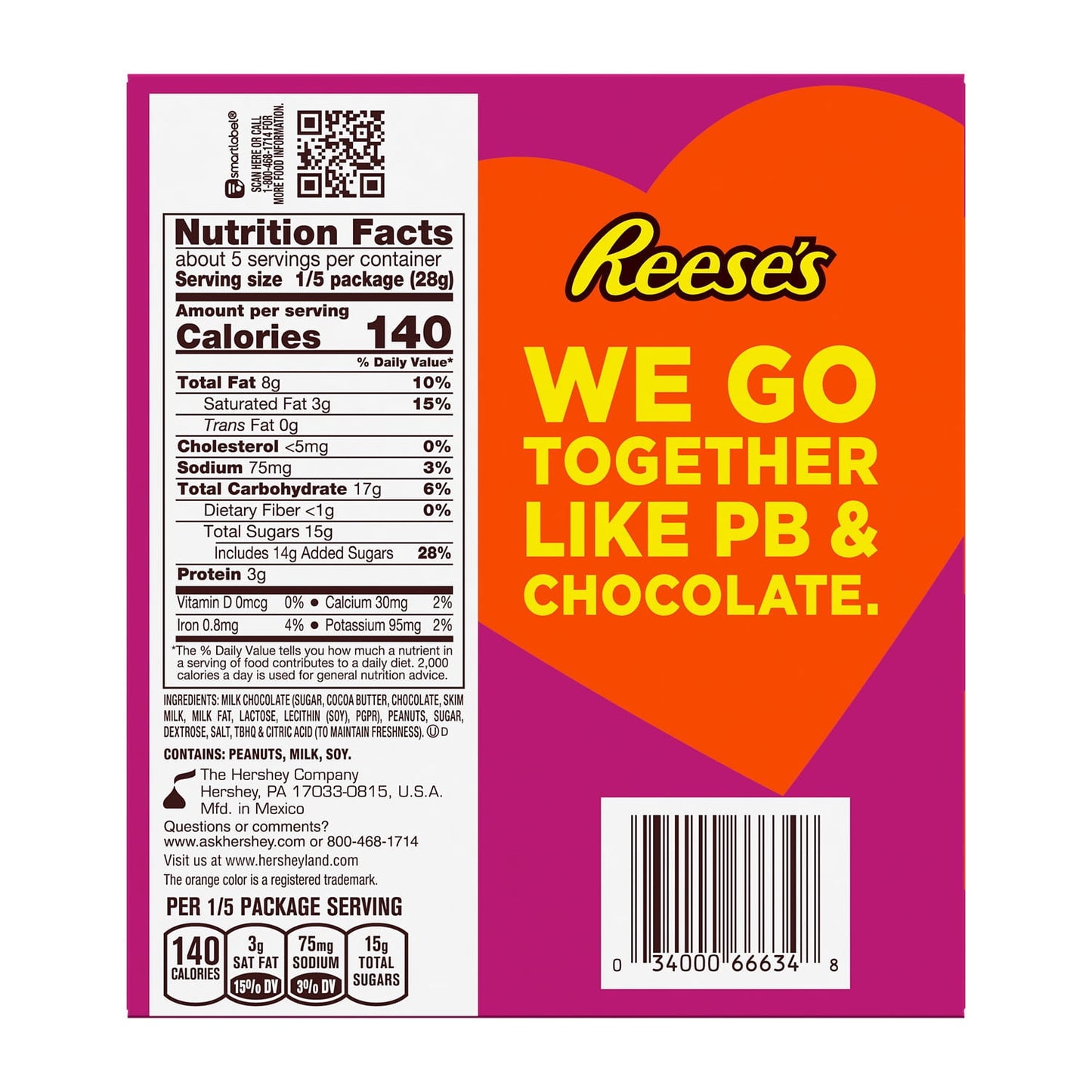 Reese's melk chocolade Heart Valentine's Candy, Gift Box